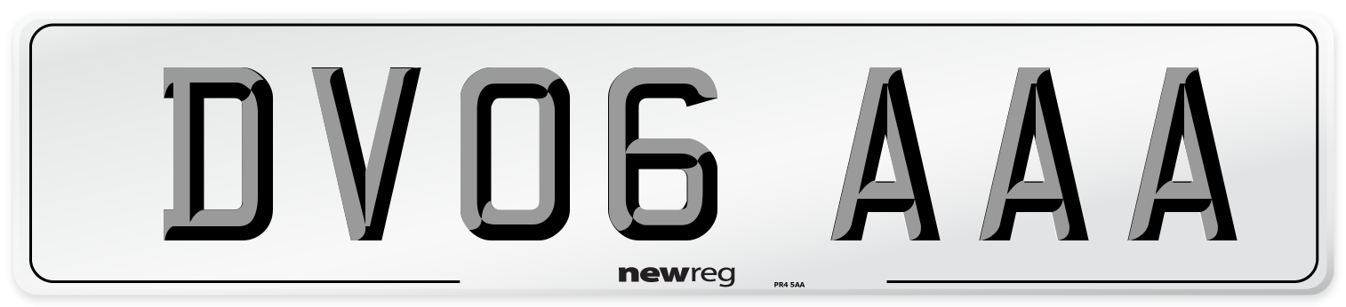 DV06 AAA Number Plate from New Reg